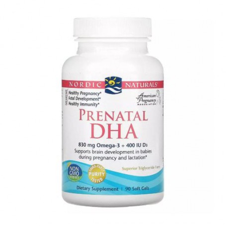 Пищевая добавка для беременных в капсулах Nordic Naturals Prenatal DHA Рыбий жир, без добавок, 90 шт