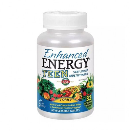 Пищевая добавка в таблетках для подростков KAL Enhanced Energy Комплекс поддержки памяти и концентрации, 60 шт