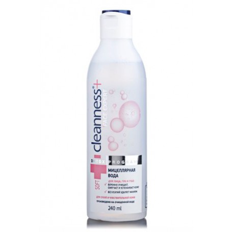Мицеллярная вода для лица Cleanness + для сухой и чувствительной кожи лица, 240 мл