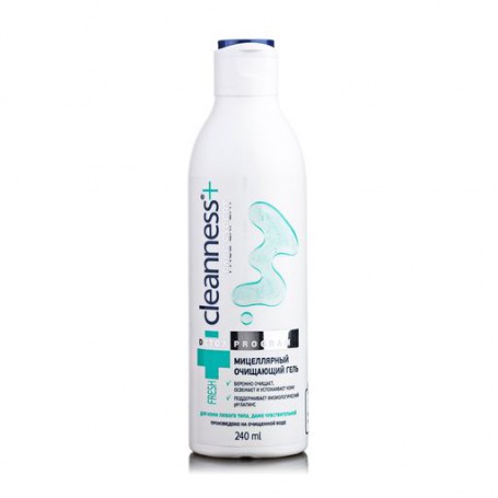 Мицеллярный очищающий гель для лица Cleanness + для любого типа кожи, 240 мл