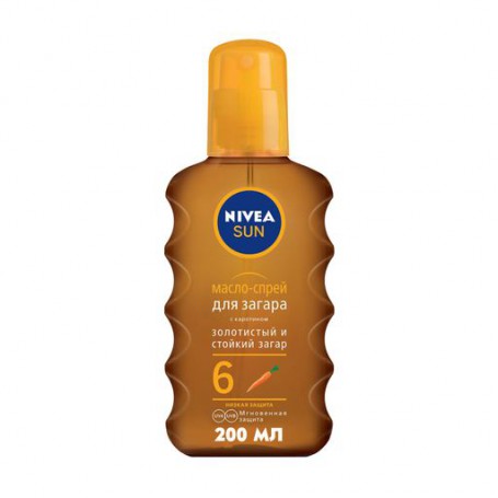 Масло-спрей для загара Nivea Sun Care Oil-Spray SPF 6 с каротином, 200 мл