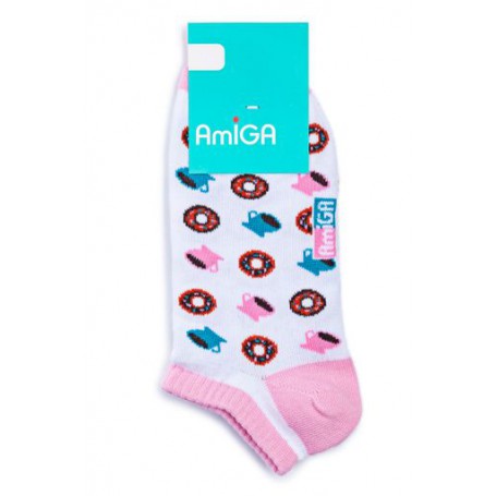 Носки женские AmiGA пирожено біле р.23-25