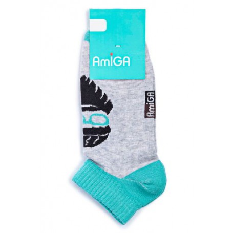 Носки женские AmiGA бородач серый р.23-25