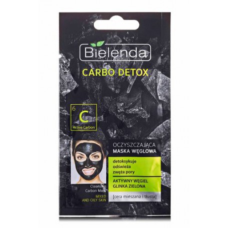 Маска Bielenda CARBO DETOX очищающая с активированным углем для комбинированной кожи, 8г