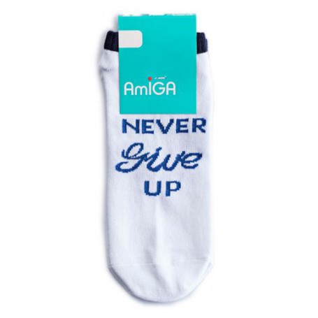 Носки женские AmiGA не сдавайся серый меланж р.23-25