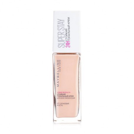 Стойкий тональный крем Maybelline New York Superstay 24H, для всех типов кожи, 07 Слоновая кость, 30 мл