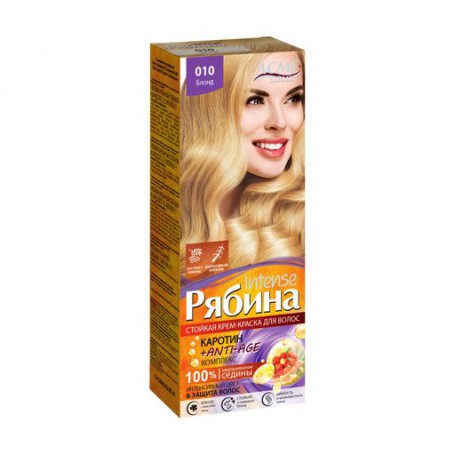 Стойка крем-краска для волос Рябина Intense 010 Блонд, 135 мл