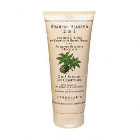 Шампунь и бальзам 2 в 1 L'Erbolario Shampoo and Conditioner на основе касторового масла и гинкго билоба, 200 мл