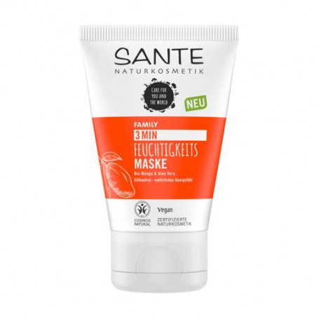 Экспресс-маска для всей семьи для питания и увлажнения волос Sante Family 3 Min Moisturizing Mask Манго и алоэ, 100 мл