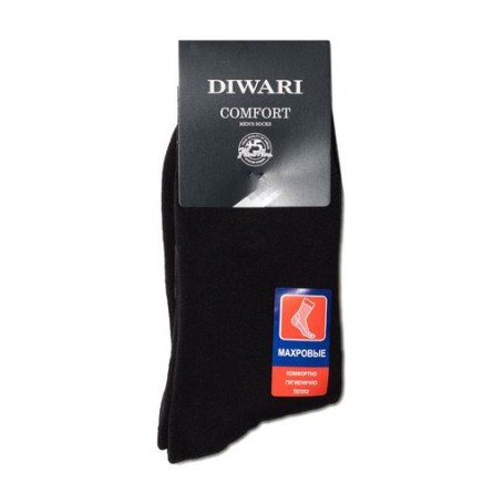 Носки мужские Diwari Comfort 7С-24СП 000 махровые, черные, размер 23