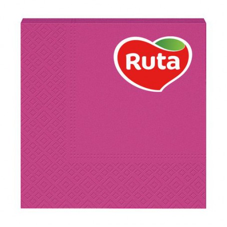 Cалфетки столовые RUTA 3-слойные, розовые, 33*33 см, 20 шт