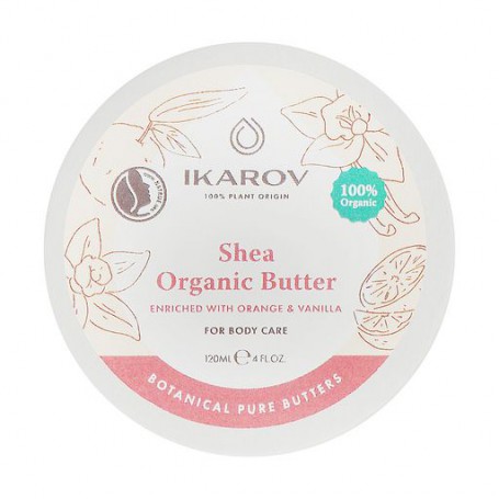 Органическое масло ши Ikarov Shea Organic Butter с апельсином и ванилью, 120 мл