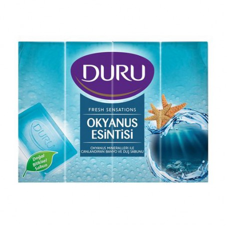 Твердое мыло DURU Fresh Sensations Океанский Бриз, экопак, 4*150 г