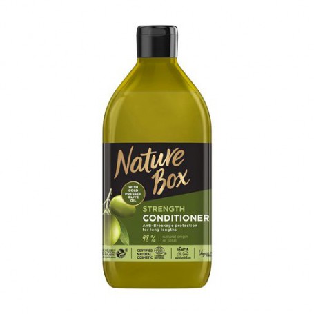 Укрепляющий бальзам для волос Nature Box Strength Conditioner с оливковым маслом холодного отжима, 385 мл