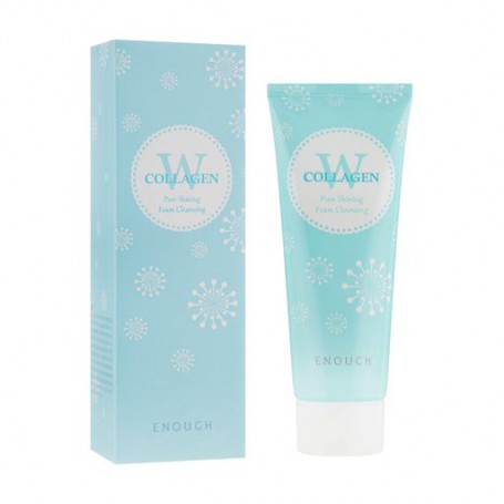 Пенка для лица Enough W Collagen Pure Shining Foam Cleansing очищающая, с морским коллагеном, 100 мл