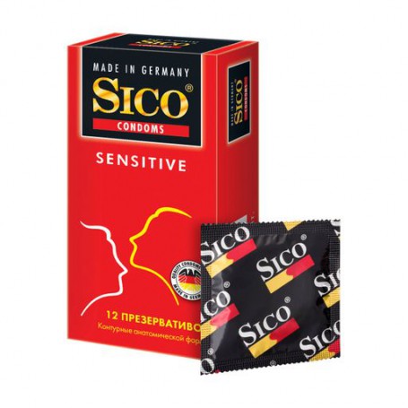 Презервативы Sico Sensitive Контурные, анатомической формы, 12 шт