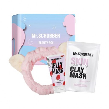Набор Mr.Scrubber Strawberry Care (маска для лица, 100 г + гелевая маска для лица, 60 мл + повязка для волос)