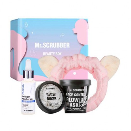 Набор Mr.Scrubber Glow & Moisture (маска для лица, 150 г + сыворотка для лица, 35 мл + повязка для волос)