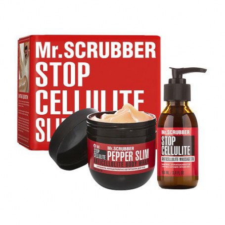 Антицеллюлитный набор Mr.Scrubber Stop Cellulite Hot (массажное масло, 100 мл + согревающее обертывание для тела, 250 г)