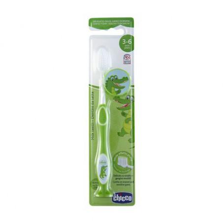 Детская зубная щетка Chicco от 3-6 лет, зеленая, 1 шт (09079.10.10)