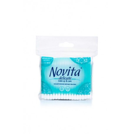 Палочки ватные Novita Delicate п/э, 100шт