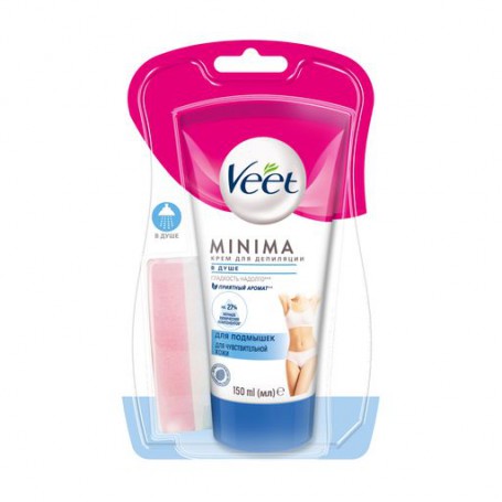 Крем для депиляции в душе Veet Minima для чувствительной кожи, для подмышек, 150 мл