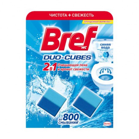 Очищающие кубики для сливного бачка Bref Duo-Cubes 2 в 1, 100 г
