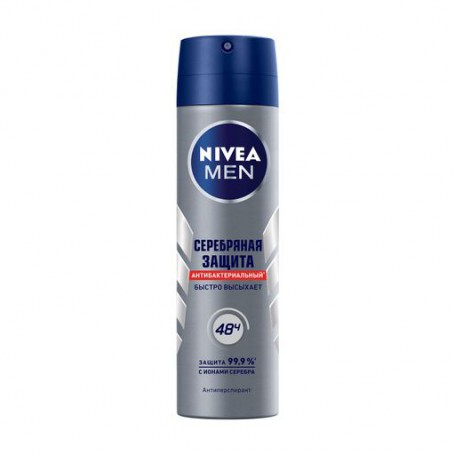 Антиперспирант-спрей Nivea Men Серебряная защита, антибактериальный, мужской, 48 ч, 150 мл