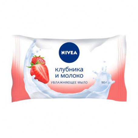 Увлажняющее мыло твердое Nivea Клубника и молоко, 90 г