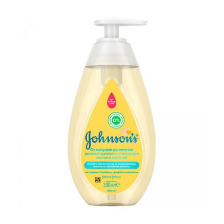 Детский шампунь и пенка для мытья и купания Johnson's baby от макушки до пяточек, 300 мл
