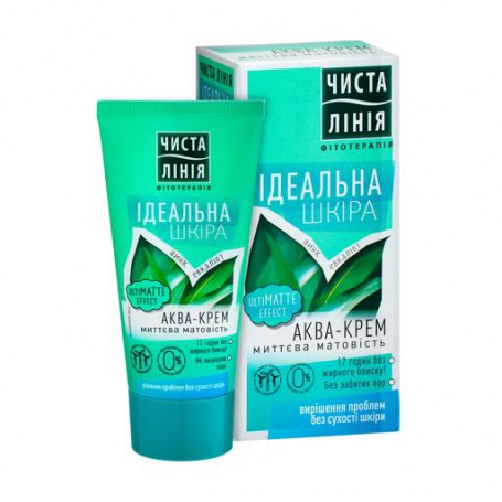 Увлажняющий аква-крем для лица Чистая линия Идеальная кожа, мгновенная матовость, 50 мл