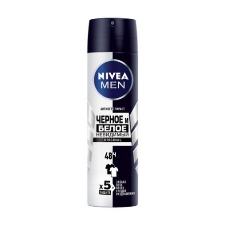 Спрей антиперспирант Nivea Men Original Черное и белое, Невидимый, мужской, 150 мл