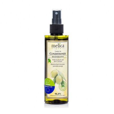 Регенерирующий кондиционер для волос Melica Organic Leave-in Conditioner Regenerative с экстрактами лопуха и оливы, не требует с