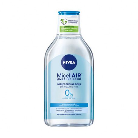 Освежающая мицеллярная вода NIVEA для нормальной кожи лица, глаз и губ, 400 мл