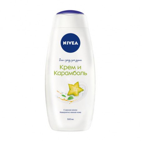 Гель-уход для душа NIVEA Крем и Карамболь с алоэ вера и ароматом тропических фруктов, 500 мл