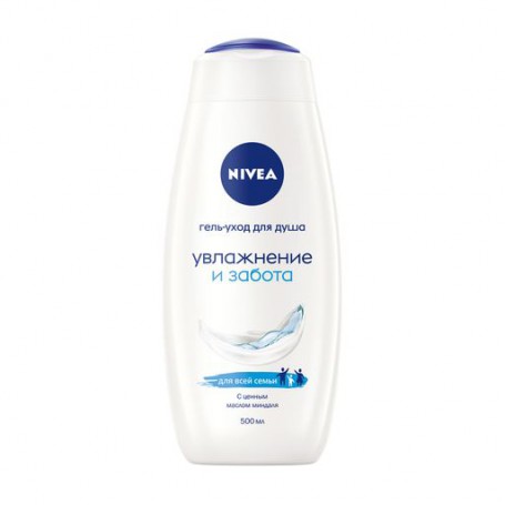 Гель-уход для душа Nivea Увлажнение и забота, с маслом миндаля, 500 мл