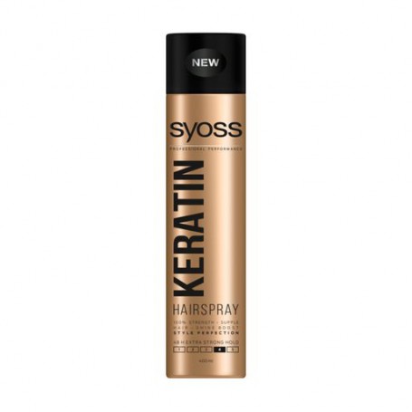 Лак для волос Syoss Keratin Hairspray фиксация 4 (экстрасильная), 400 мл