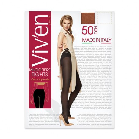 Колготки женские Viv'en petty Microfibre Tights без шортиков, 50 DEN, черный, размер 3