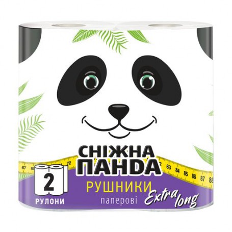 Бумажные полотенца Снежная Панда Extra Long 2-слойные, 200 отрывов, 2 рулона