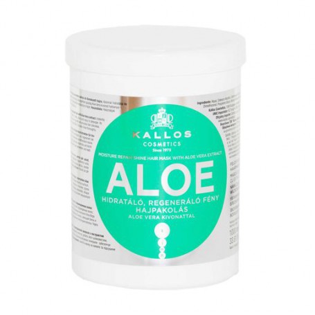 Маска Kallos Cosmetics KJMN Aloe увлажняющая, для восстановления блеска сухих и поврежденных волос, 1 л