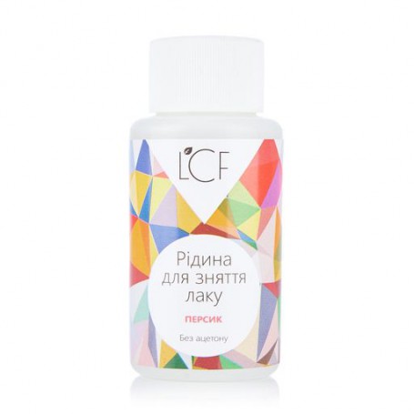 Жидкость для снятия лака LCF с ароматом Персика, 50 мл