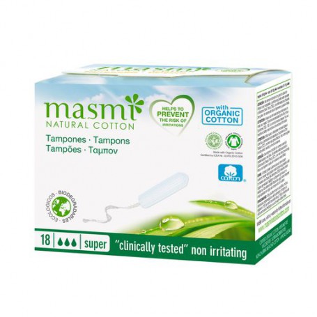 Тампоны органические Masmi Super без аппликатора, 18 шт