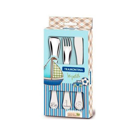 Столовые приборы детск. TRAMONTINA BABY Le Petit blue,3пр,66973/000