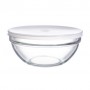 Салатник Luminarc Empilable Transparent с белой крышкой, прозрачный, 14 см (Н1150)