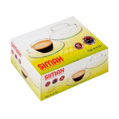 Набор чашек Simax Piccolo с блюдцами 4шт 0,10л,2652/4242/4