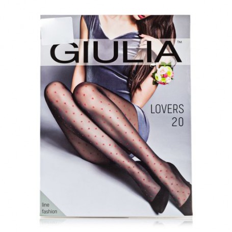 Фантазийные колготки женские Giulia Lovers (4) без шортиков, 20 DEN, Nero, размер 2