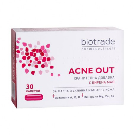 Пищевая добавка Витаминно-минеральный комплекс в капсулах Biotrade Acne Out, 30 шт