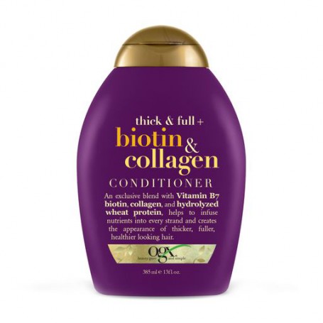 Кондиционер для лишенных объема и тонких волос OGX Thick & Full + Biotin & Collagen Conditioner с биотином и коллагеном, 385 мл