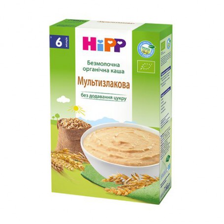 Детская органическая безмолочная каша HiPP Мультизлаковая, с 6 месяцев, 200 г