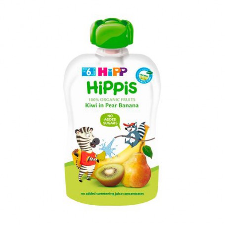 Детское фруктовое пюре HiPP HiPPiS Груша-банан-киви, с 6 месяцев, 100 г (пауч)
